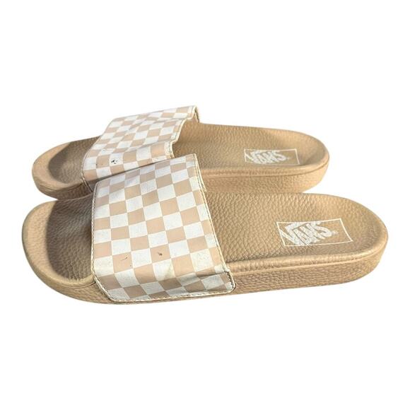 Vans Women’s Checkerboard Slides Sandals Cream Beige Size 8 - Picture 4 of 9